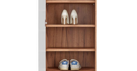 Schuhschrank Avensis - Eichefarben/Weiß, MODERN, Holzwerkstoff (52/205,7/37,1cm) - Luca Bessoni