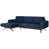 ECKSOFA in Struktur Blau  - Blau/Schwarz, Design, Textil/Metall (157/262cm) - Novel