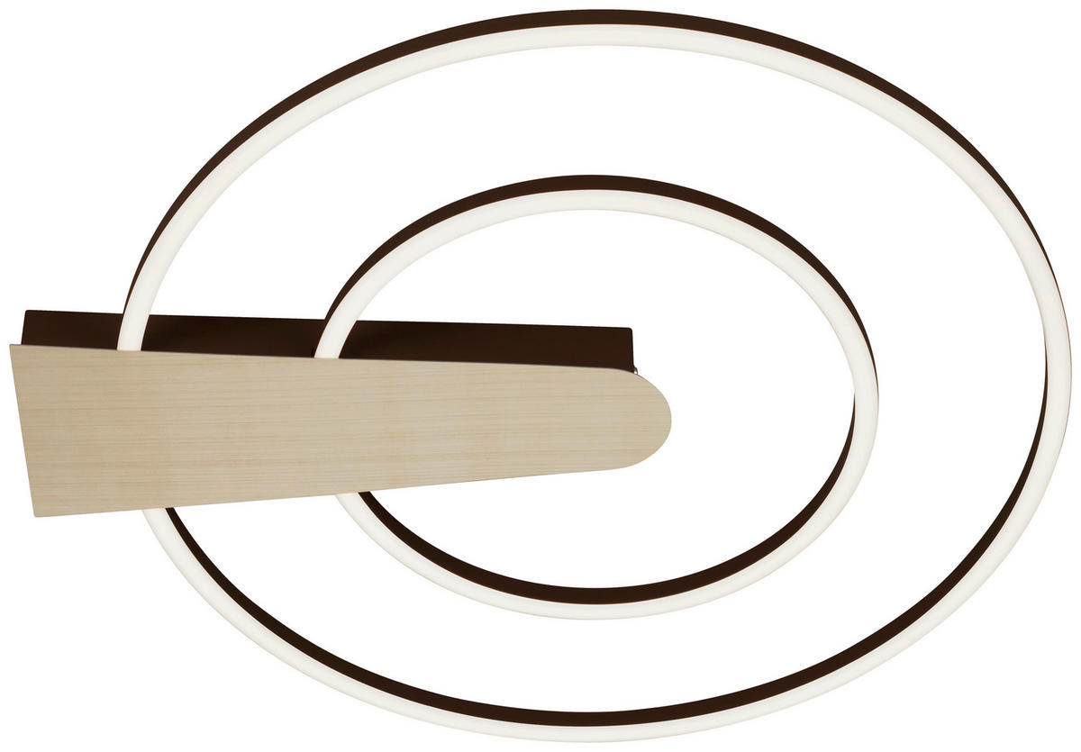 LED-TAKLAMPA Nova Duo 55/49,5/4 cm  - brun/guldfärgad, Basics, metall/plast (55/49,5/4cm)