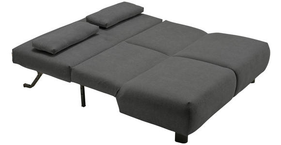 SCHLAFSOFA Flachgewebe Dunkelgrau  - Dunkelgrau/Schwarz, KONVENTIONELL, Textil/Metall (150/85/100cm) - Carryhome