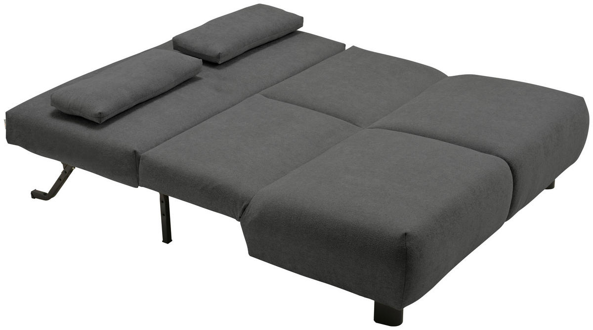 SCHLAFSOFA Flachgewebe Dunkelgrau  - Dunkelgrau/Schwarz, KONVENTIONELL, Textil/Metall (150/85/100cm) - Carryhome