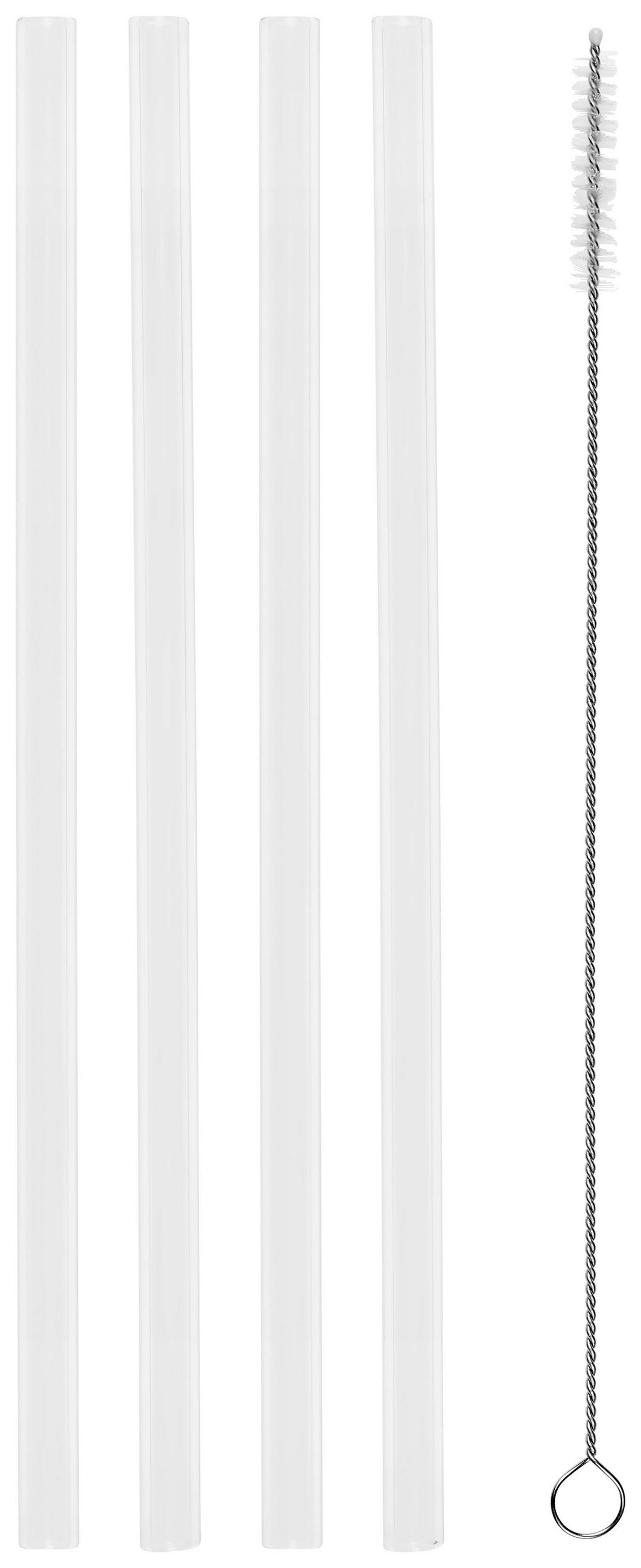 Wiederverwendbare Trinkhalme Aus Glas 4 Stk. + Bürste