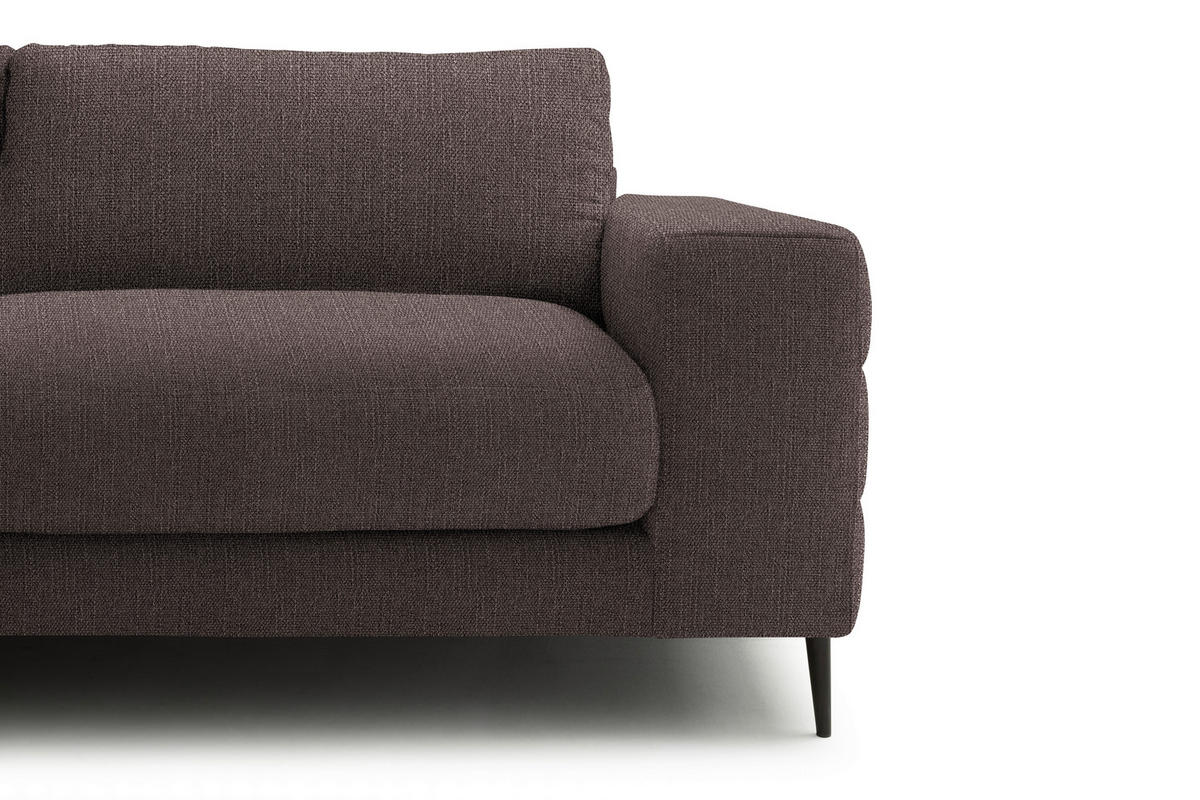 ECKSOFA in Flachgewebe Hellbraun  177/253 cm  - Hellbraun/Schwarz, Design, Textil/Metall (177/253cm) - Dieter Knoll
