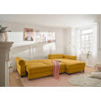 ECKSOFA Gelb Cord  - Gelb/Schwarz, KONVENTIONELL, Kunststoff/Textil (318/197cm) - Hom`in
