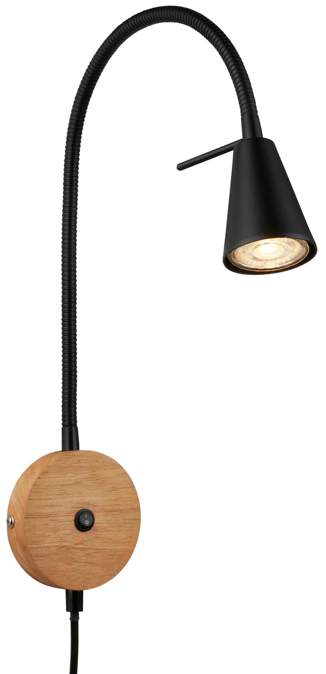 STENSKA SVETILKA  Tusa 4,8 W/400 lm/3000 K/230 V/ - svetlo rjava/črna, Basics, kovina/les (41/46cm)