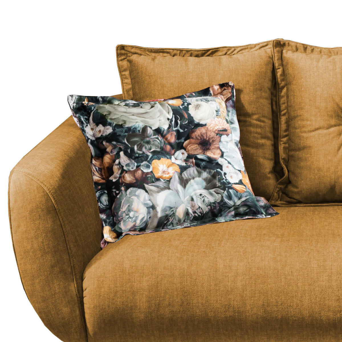2,5-SITZER in Velours Gelb, Multicolor  - Gelb/Multicolor, Modern, Holz/Textil (196/94/103cm) - Livetastic