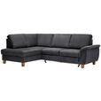 ECKSOFA Grau Flachgewebe  - Eichefarben/Grau, Design, Holz/Textil (185/253cm) - Cantus