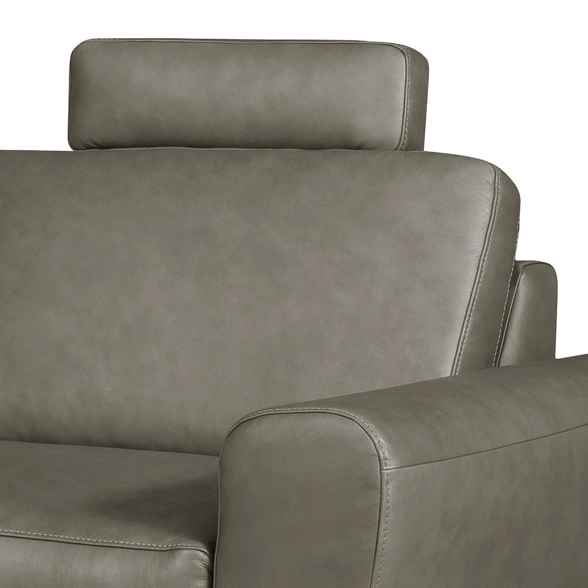ECKSOFA in Echtleder Grau  - Schwarz/Grau, Design, Leder/Metall (250/273cm) - Livetastic