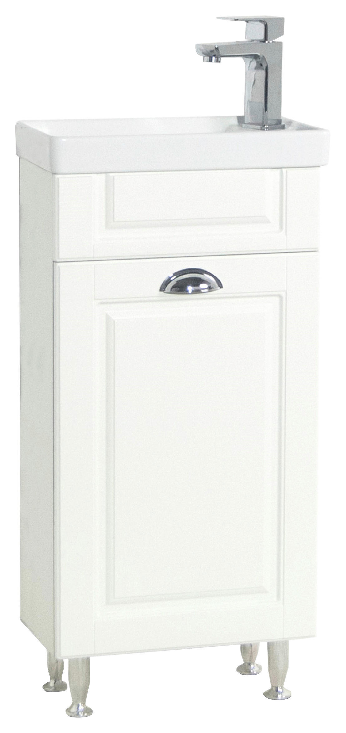 WASCHTISCHKOMBI 41 cm  - Weiss/Silberfarben, Modern, Keramik/Holzwerkstoff (41cm) - MID.YOU
