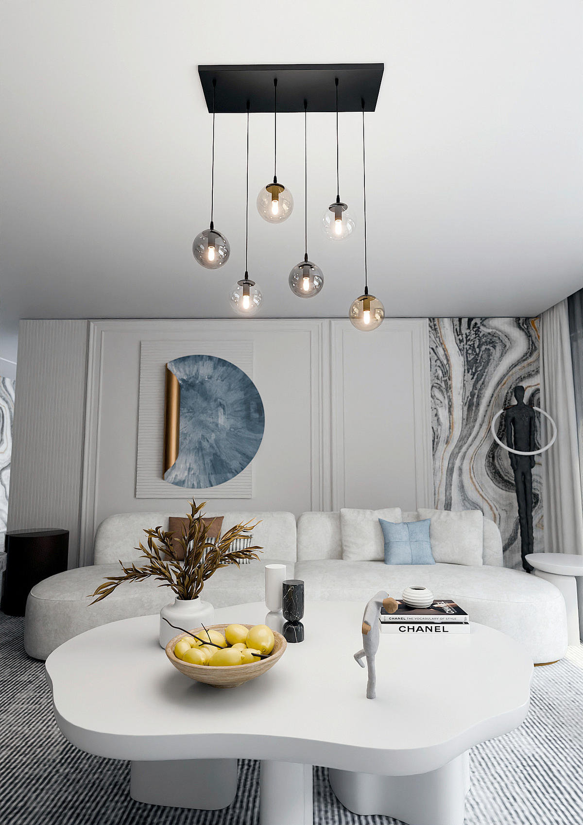 HÄNGELEUCHTE  70/22/120 cm    - Schwarz, KONVENTIONELL, Glas/Metall (70/22/120cm)