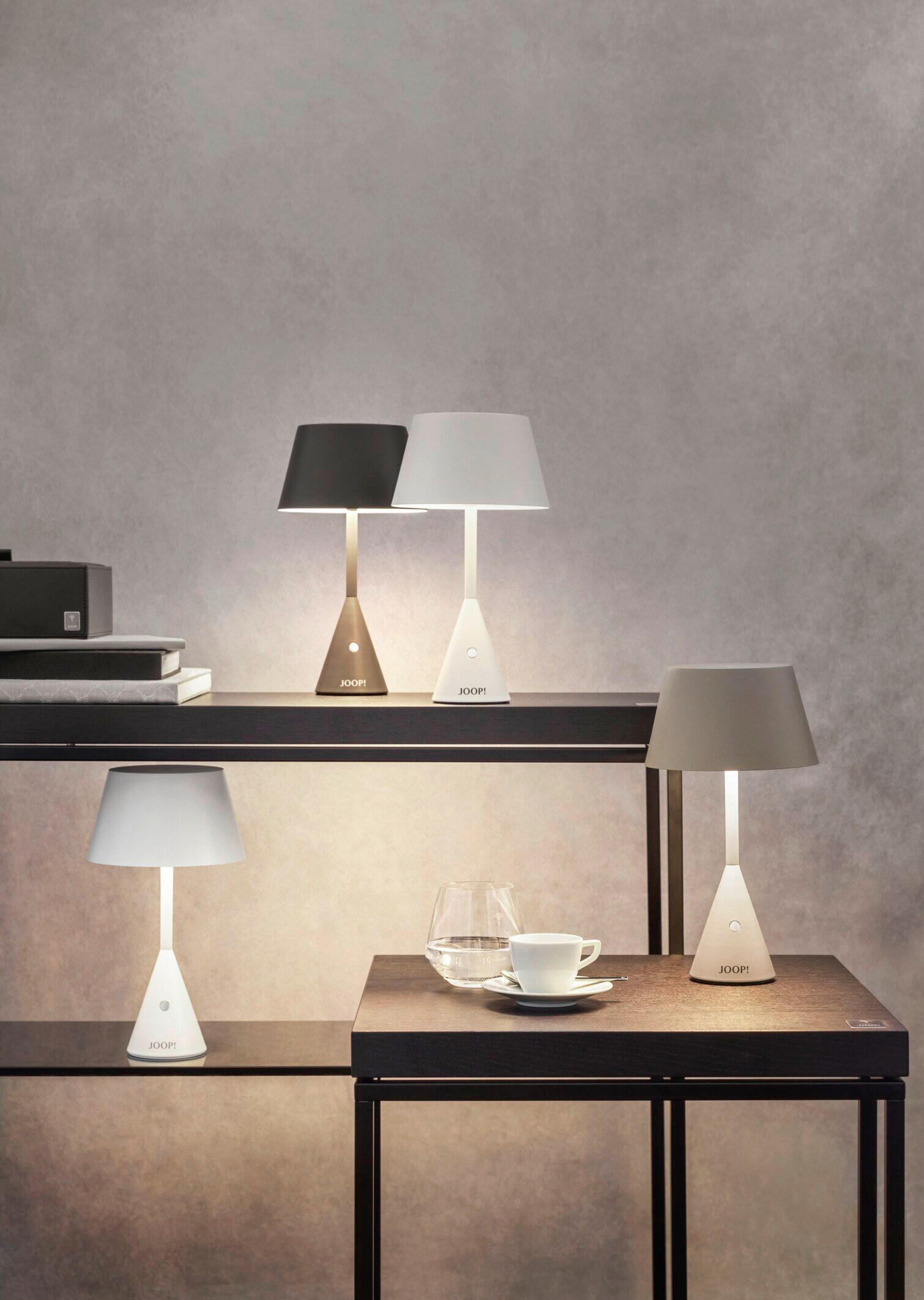 AKKU-TISCHLEUCHTE Move Lights 16,0/29,5 cm  - Hellgrau/Weiß, Design, Kunststoff/Metall (16,0/29,5cm) - Joop!