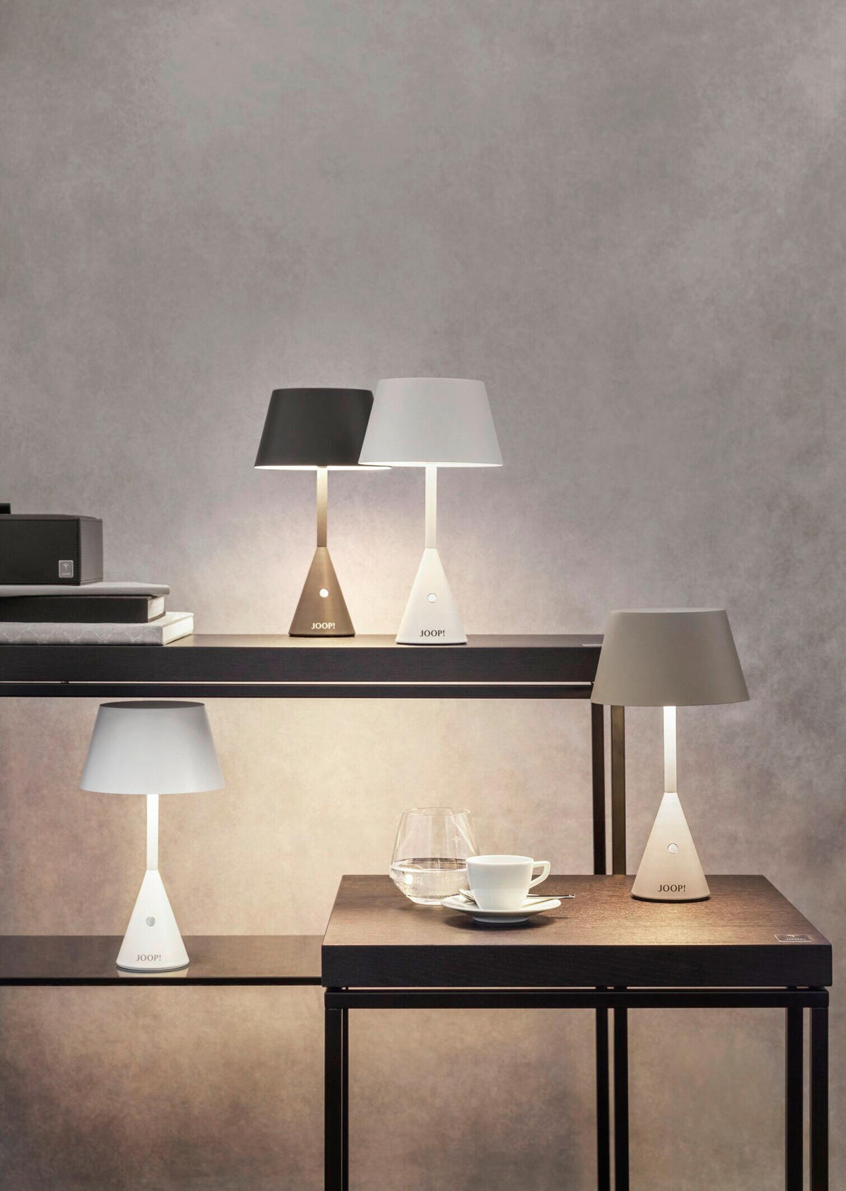 AKKU-TISCHLEUCHTE Move Lights 16,0/29,5 cm  - Weiß, Design, Kunststoff/Metall (16,0/29,5cm) - Joop!