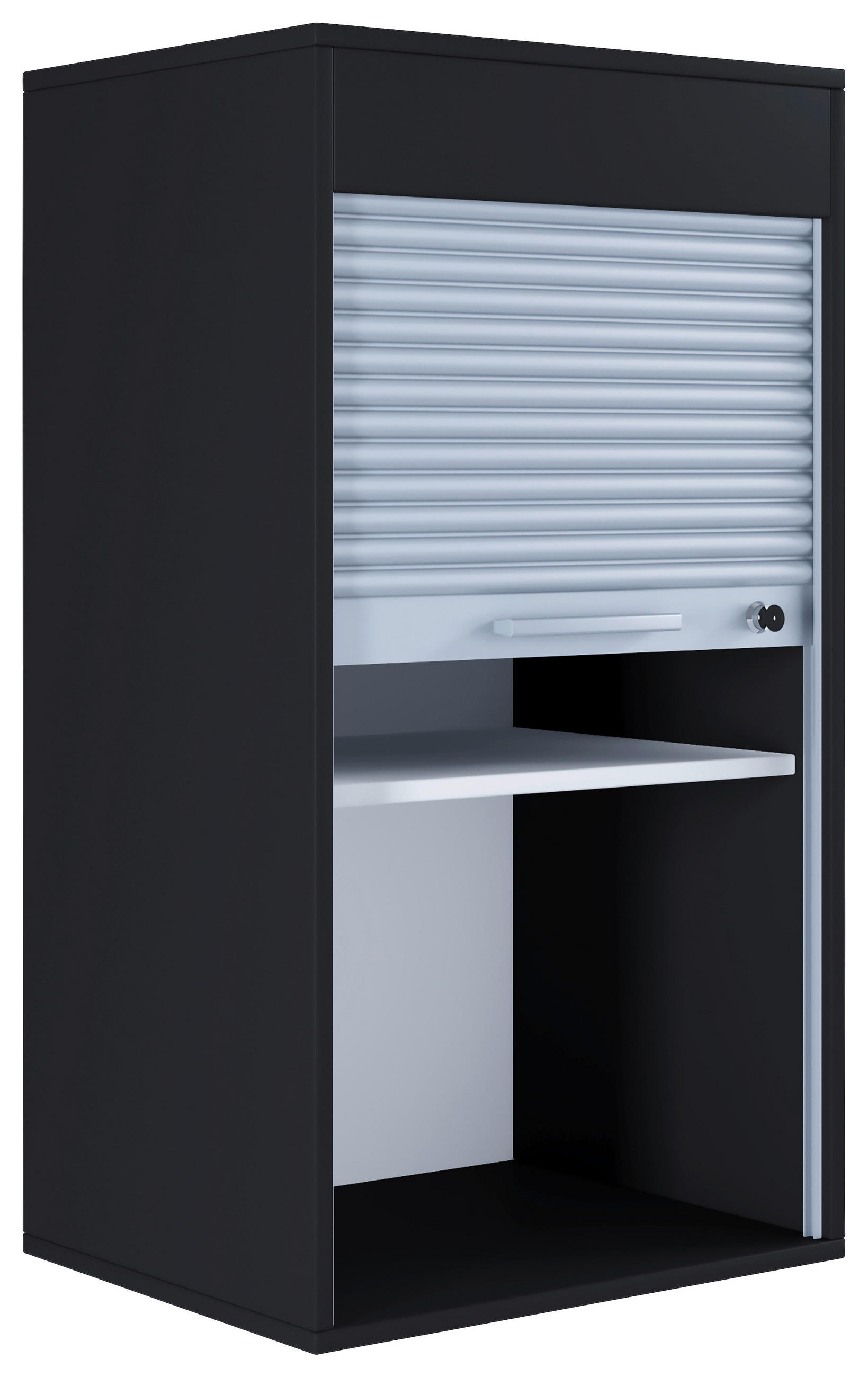 AKTENSCHRANK Schwarz  - Schwarz/Grau, MODERN, Holzwerkstoff/Kunststoff (50/93/40cm) - MID.YOU