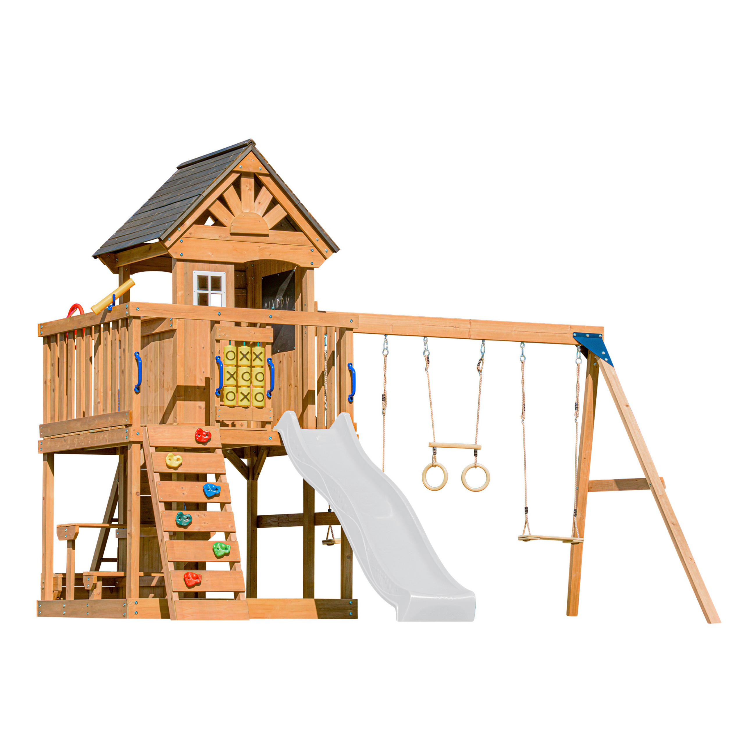 Spielturm mit Rutsche Weiss