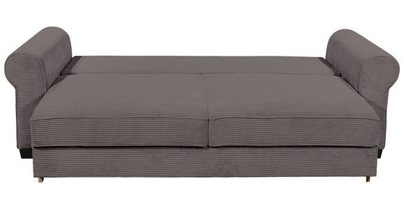 SCHLAFSOFA  mit Stoffauswahl, Liegefunktion, Rücken echt Cord Dunkelgrau  - Dunkelgrau/Schwarz, KONVENTIONELL, Kunststoff/Textil (250/95/125cm) - Hom`in