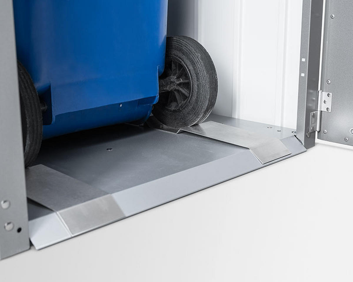 MÜLLTONNENBOX 80/129/88 cm  - Silberfarben, Basics, Metall (80/129/88cm) - Biohort
