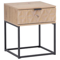 NACHTSCHRANK 42,5/52/38,5 cm  - Eichefarben/Schwarz, KONVENTIONELL, Holzwerkstoff/Metall (42,5/52/38,5cm) - Boxxx