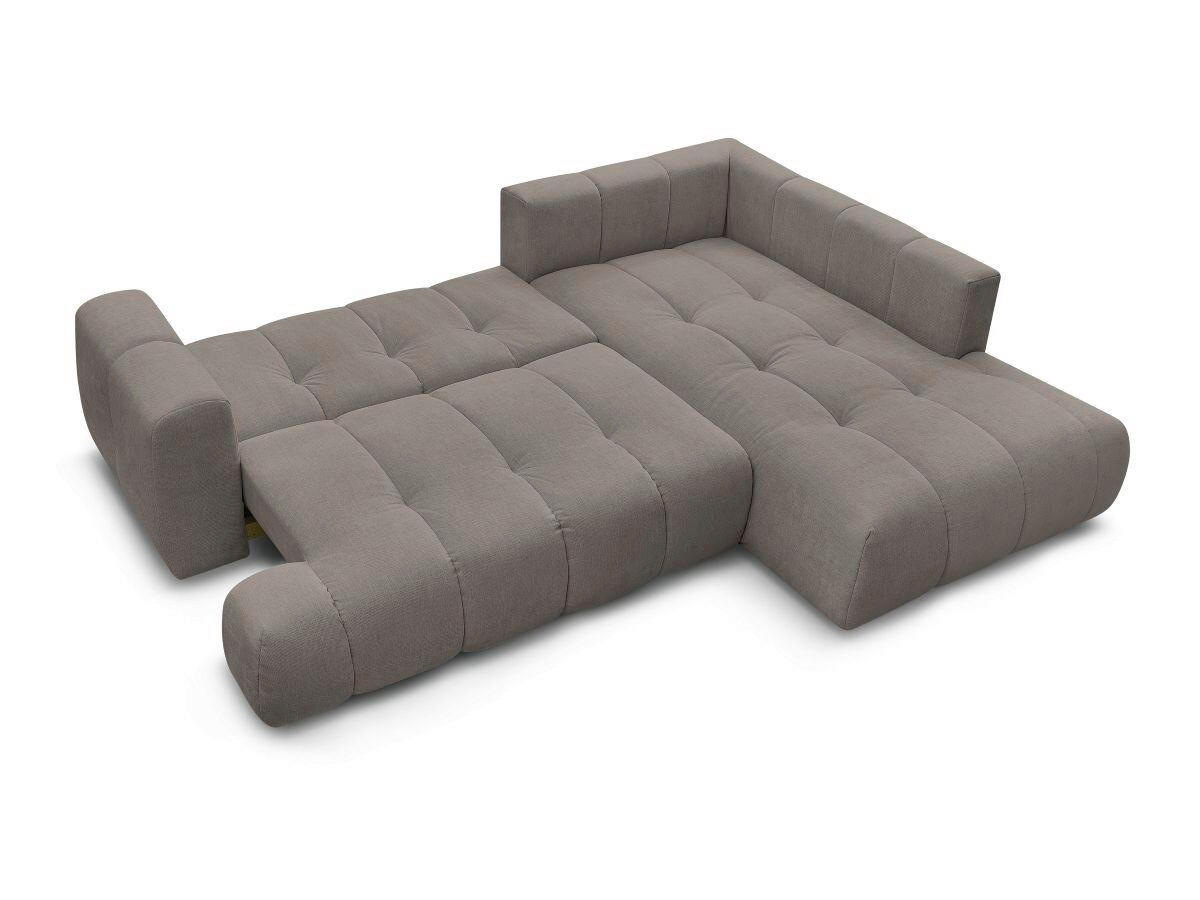 ECKSCHLAFSOFA FUJI Leinenoptik Taupe  inkl.  - Taupe/Schwarz, MODERN, Kunststoff/Textil (282/204cm)