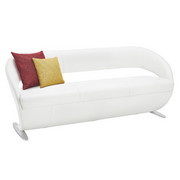 KLOP, kovina, usnje bela, nerjaveče jeklo - bela/nerjaveče jeklo, Design, kovina/usnje (204/83/68cm) - Moderano