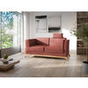 2,5-SITZER Flachgewebe Kirschrot  - Eichefarben/Kirschrot, KONVENTIONELL, Holz/Textil (183/84/93cm) - Sit & More
