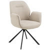 ARMLEHNSTUHL  Sitzfläche 360° drehbar Webstoff  - Beige/Schwarz, Design, Textil/Metall (60,5/90/62cm) - MID.YOU