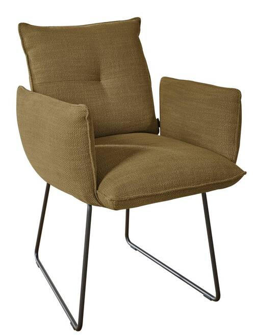 ARMLEHNSTUHL  in Stahl Struktur  - Schwarz/Orange, Design, Textil/Metall (65/90/70cm) - Dieter Knoll