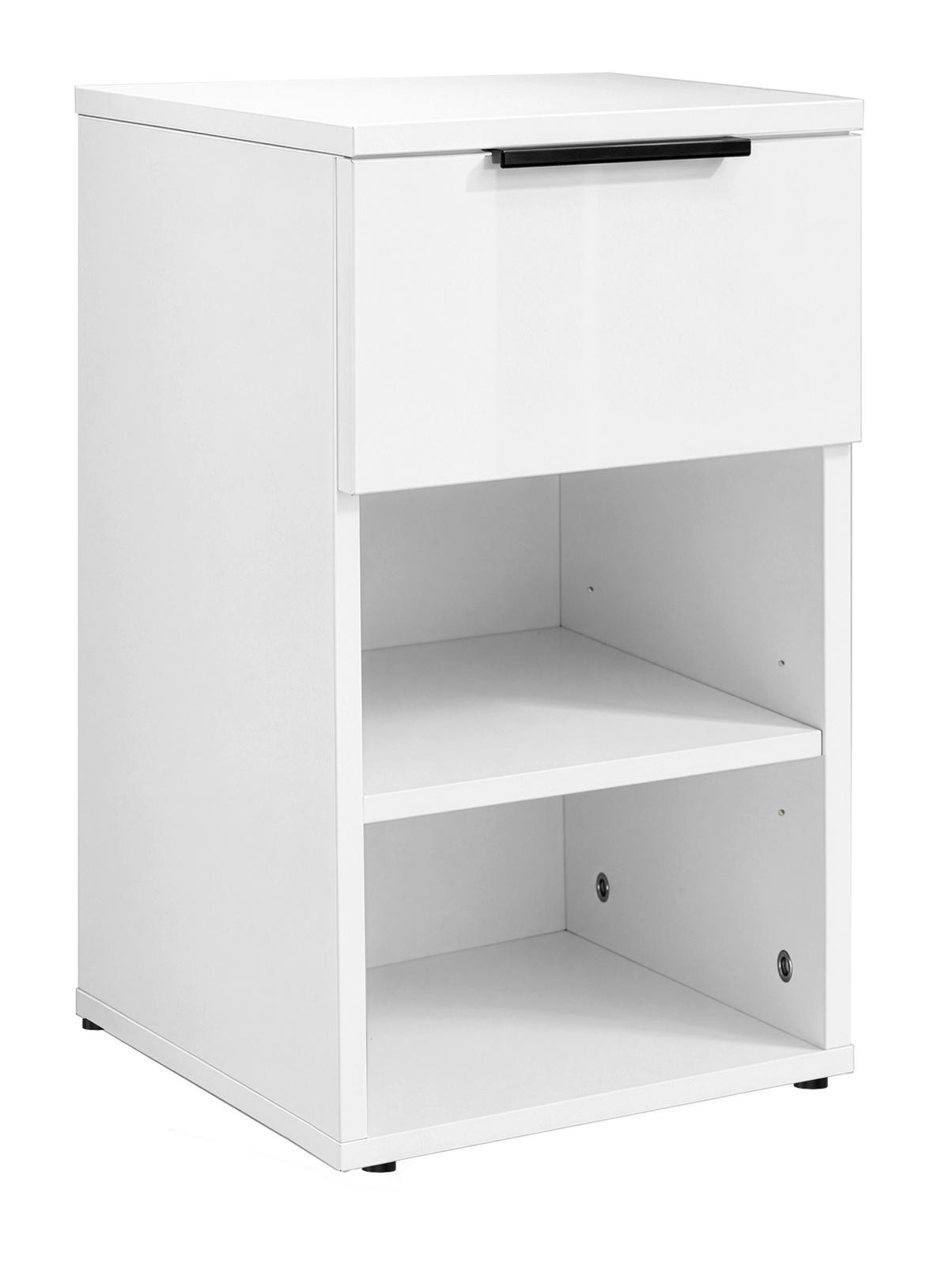NOĆNI STOČIĆ bela visoki sjaj  - bela visoki sjaj/crna, Moderno, metal/pločasti materijal (30/56/35cm) - Ti'me