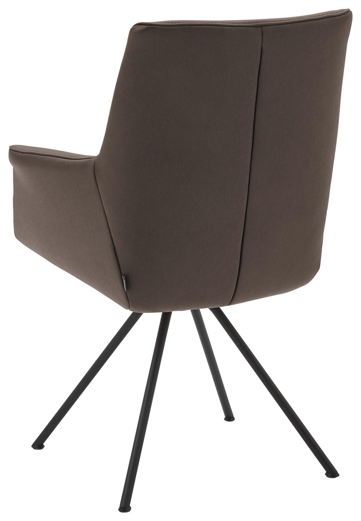 ARMLEHNSTUHL  in Stahl Echtleder pigmentiert  - Schwarz/Braun, Design, Leder/Metall (65/91/63cm) - Dieter Knoll