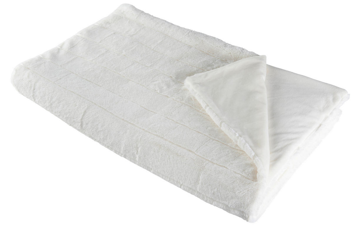 FELLDECKE SENJA 150/200 cm  - Weiß, KONVENTIONELL, Textil (150/200cm) - Dieter Knoll