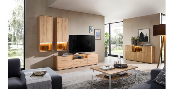 SIDEBOARD Eichefarben  150/85/40 cm  - Eichefarben, KONVENTIONELL, Glas/Holzwerkstoff (150/85/40cm) - Venda