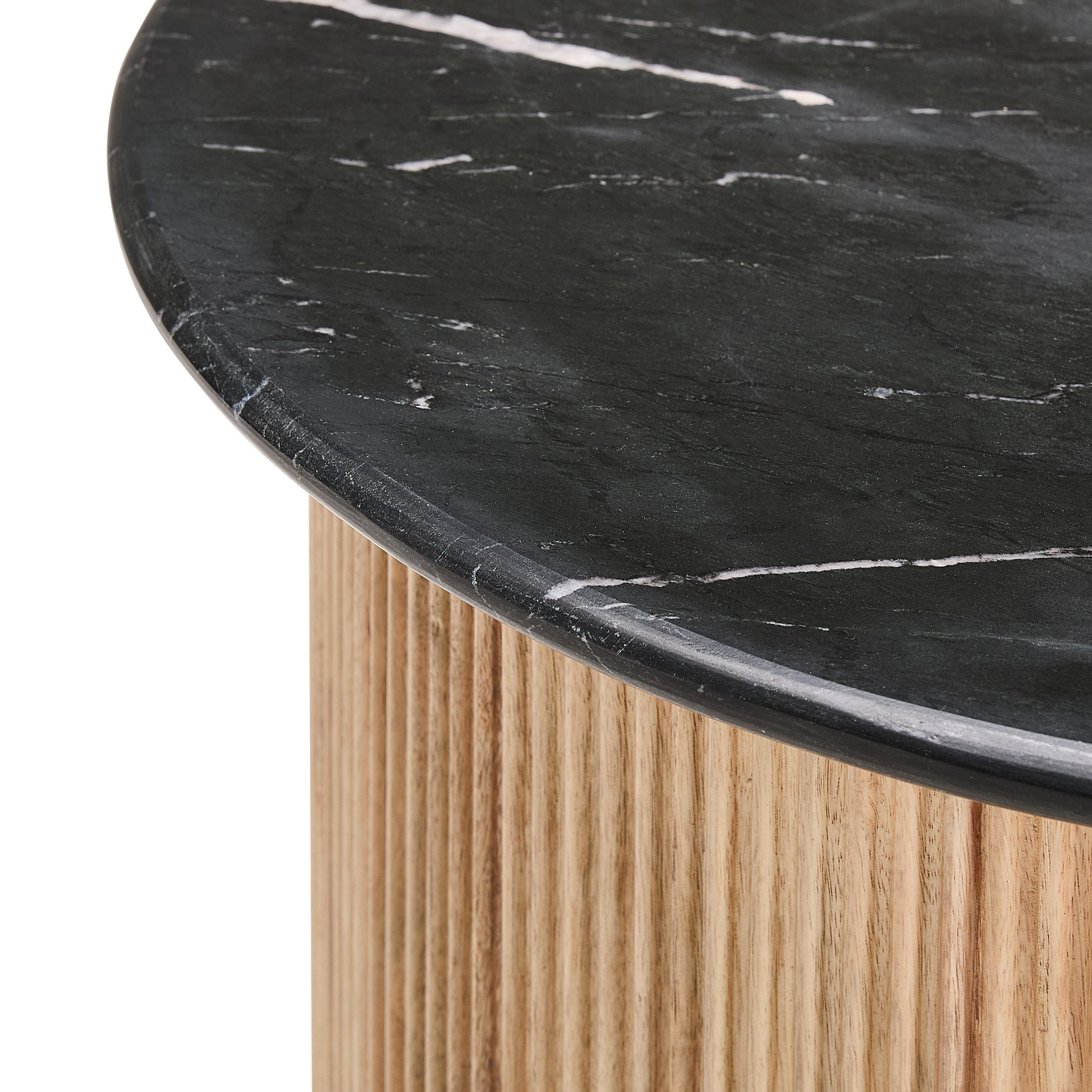 COUCHTISCH Mangoholz vollmassiv 60/60/45 cm rund Naturfarben, Schwarz  - Schwarz/Naturfarben, Design, Holz/Stein (60/60/45cm) - Livetastic