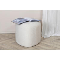 POUF in Weiß Textil Weiß  - Weiß, Design, Textil (46/41/46cm) - Livetastic