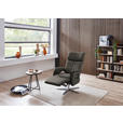 RELAXSESSEL in Leder Grau  - Edelstahlfarben/Grau, Design, Leder/Metall (70/124/85cm) - Cantus