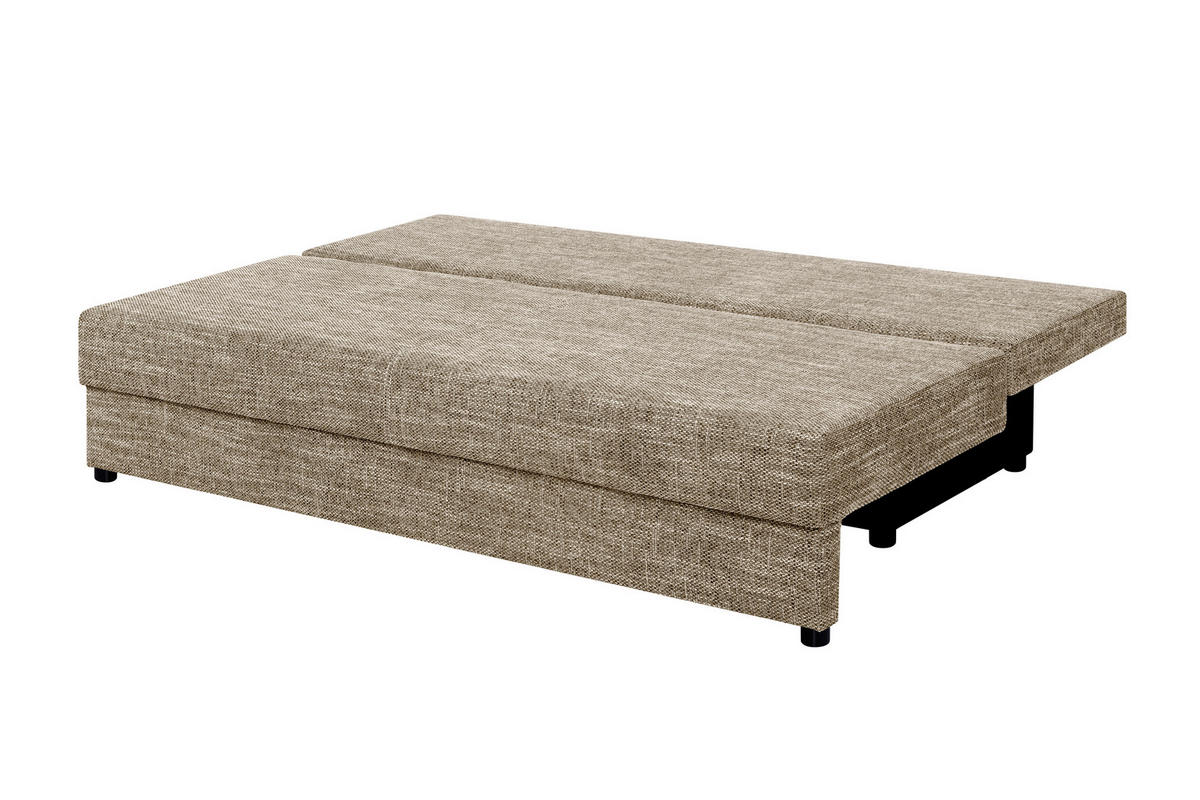 SCHLAFSOFA  mit Liegefunktion, Rücken echt Cappuccino  - Schwarz/Cappuccino, Design, Kunststoff/Textil (190/80/75cm) - P & B