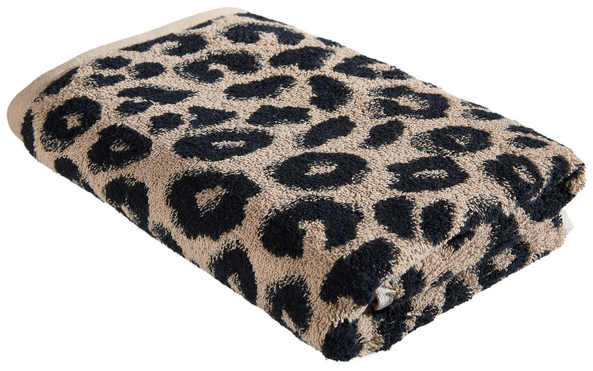 HANDTUCH Schwarz, Beige  - Beige/Schwarz, Trend, Textil (50/100cm) - Dieter Knoll