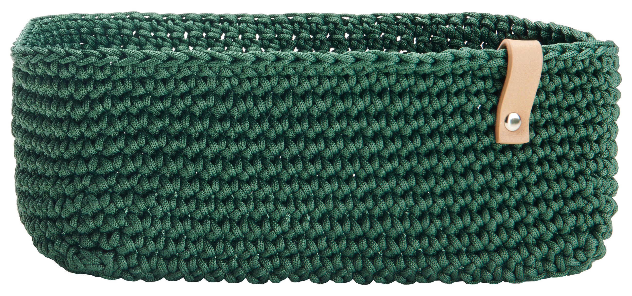 COȘ DECORATIV - verde închis, Basics, plastic (27/12/17cm)