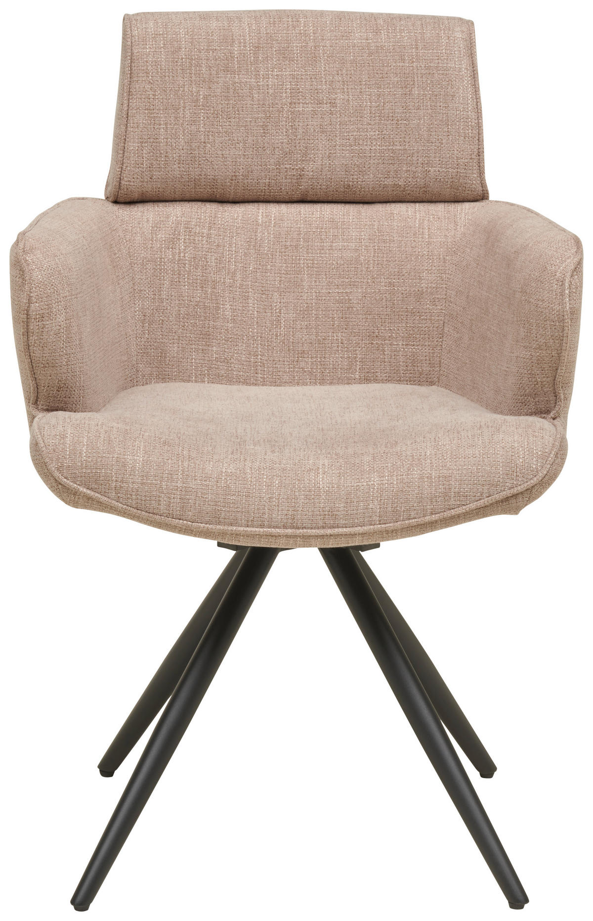 ARMLEHNSTUHL  in Eisen Webstoff  - Taupe/Schwarz, KONVENTIONELL, Textil/Metall (62/89/62cm) - Livetastic