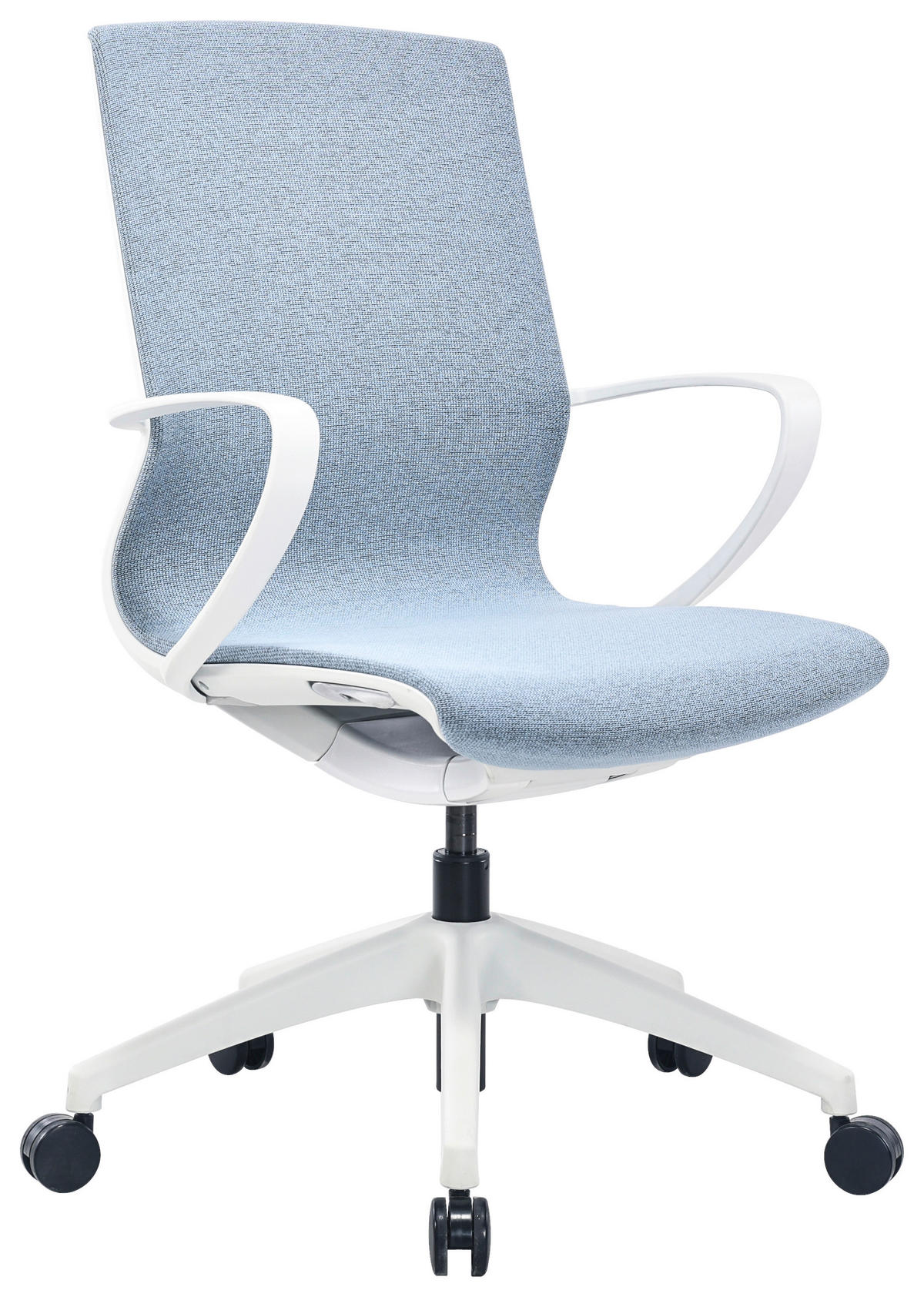 DREHSTUHL  in Webstoff Weiß, Hellblau  - Weiß/Hellblau, Design, Kunststoff/Textil (60/96-106/58cm) - Novel