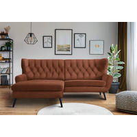 ECKSOFA  in Webstoff Rostfarben  165/237 cm  - Rostfarben/Schwarz, Design, Holz/Textil (165/237cm) - Stylife