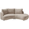 ECKSOFA Taupe Mikrofaser  - Taupe/Schwarz, MODERN, Kunststoff/Textil (139/250cm) - Livetastic