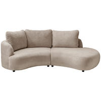 ECKSOFA Taupe Mikrofaser  - Taupe/Schwarz, MODERN, Kunststoff/Textil (139/250cm) - Livetastic