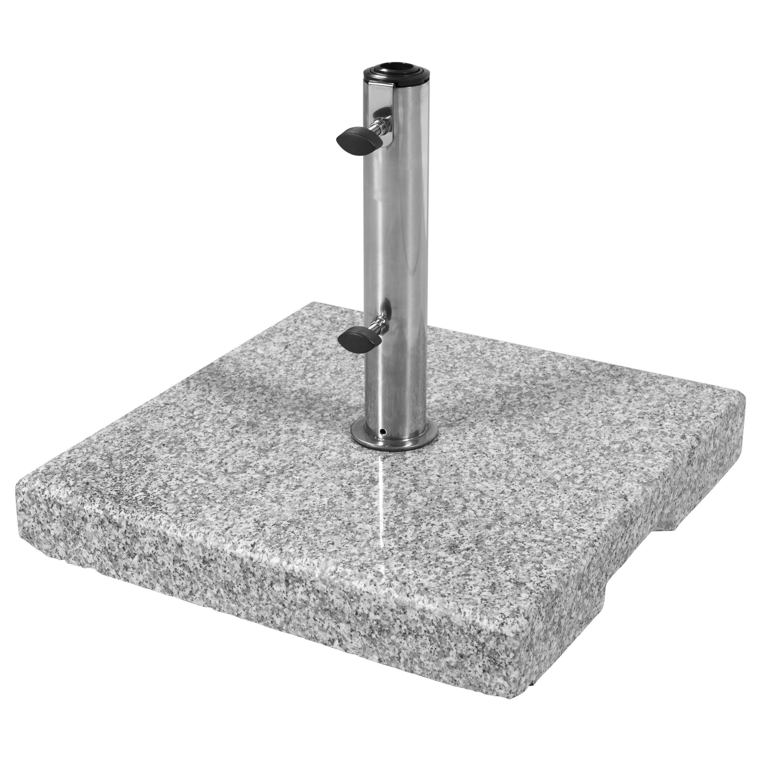 SONNENSCHIRMSTÄNDER Granit Edelstahlfarben, Hellgrau  - Edelstahlfarben/Hellgrau, Basics, Stein (45/8/45cm) - Doppler