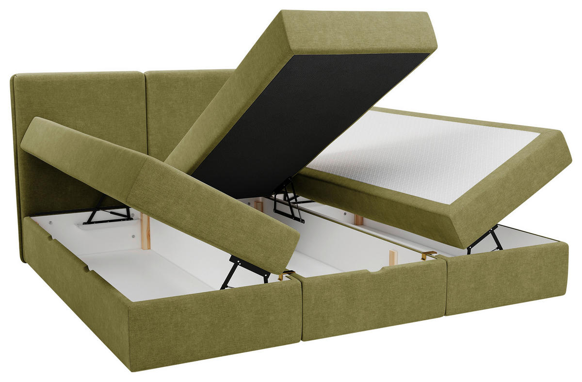 FAMILIENBETT - Schwarz/Grün, MODERN, Holz/Kunststoff (210/200cm) - MID.YOU