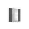 DREHTÜRENSCHRANK in Weiss, Grau  - Chromfarben/Weiss, Modern, Glas/Holzwerkstoff (200/216/58cm) - MID.YOU
