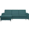 ECKSOFA in Cord Waldgrün  - Waldgrün/Schwarz, Konventionell, Textil/Metall (167/247cm) - Stylife
