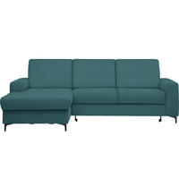 ECKSOFA in Cord Waldgrün  - Waldgrün/Schwarz, Konventionell, Textil/Metall (167/247cm) - Stylife