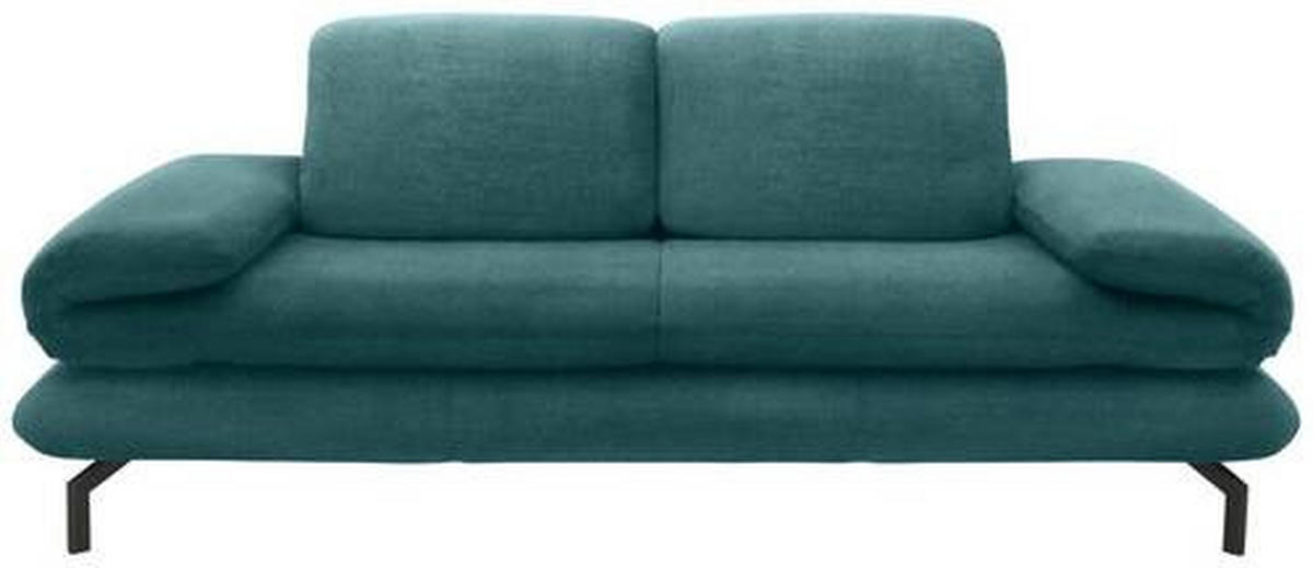 2-SITZER-SOFA in Webstoff Petrol  - Petrol/Schwarz, Design, Textil/Metall (204/83/98cm) - LOOKS by W.Joop