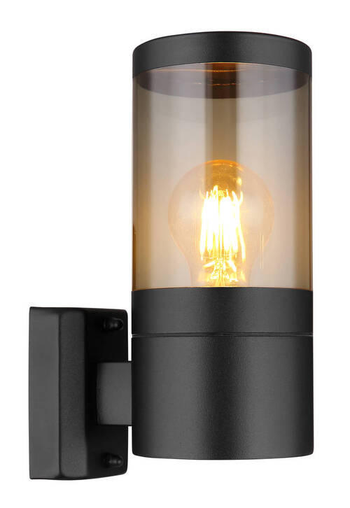 VÄGGLAMPA FÖR UTOMHUS - svart, Basics, metall/plast (10,2/15,5/24cm) - Globo