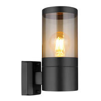 VÄGGLAMPA FÖR UTOMHUS - svart, Basics, metall/plast (10,2/15,5/24cm) - Globo
