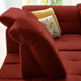 ECKSOFA in Chenille Rot  240/308 cm  - Rot/Schwarz, Design, Textil/Metall (240/308cm) - Xora